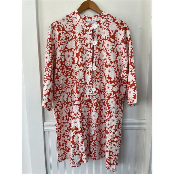 Studio NOUVEAU Shift Dress Orange Floral USA SZ 1X - Picture 2 of 7
